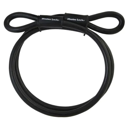 Master Lock kabel + lussen 4,5m lang ∅10mm zwart
