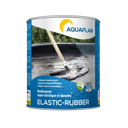 Enduit étanchéité Aquaplan Elastic-rubber noir 750gr 2