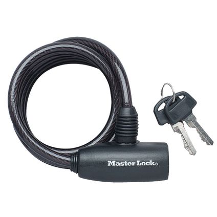 Master Lock kabelslot 1,8m ∅8mm + 2 sleutels zwart