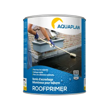 Vernis d'accrochage bitumeux pour toitures Aquaplan Roofprimer 1L