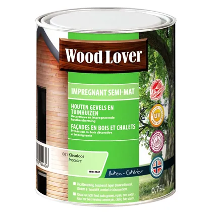 Wood Lover houtbescherming 'Impregnant semi - mat' kleurloos 001 - 750ml