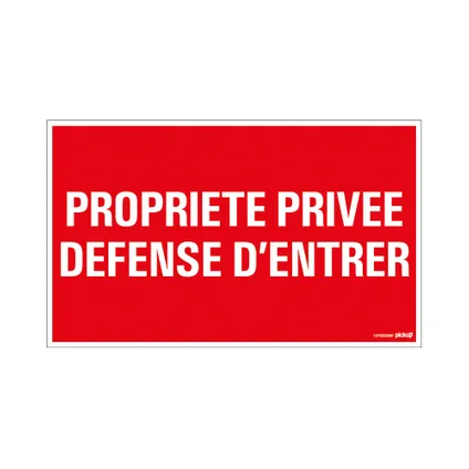 Pictogram Pickup Propriété privée Défense d'entrer 330x200mm