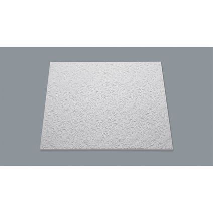 Dalle de plafond Décoflair T107 polystyrène 50x50x1cm blanc 8pcs
