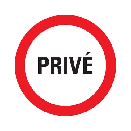 Pickup bord PVC 'Privé' 180mm