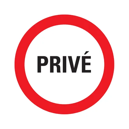 Pickup bord PVC 'Privé' 180mm