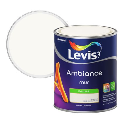 Peinture murale Levis Ambiance Mur coquille d'oeuf extra mat 1L