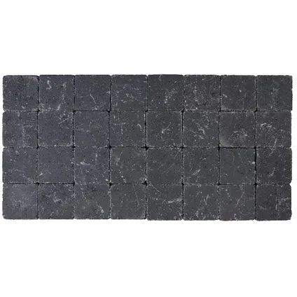 Cobo Garden kassei - beton - getrommeld - zwart - 10x10x4cm 2
