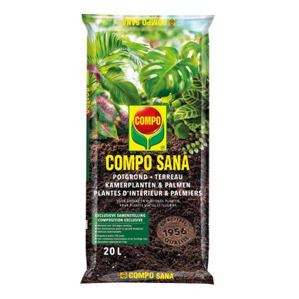 Compo potgrond voor kamerplanten en palmen Sana 20L