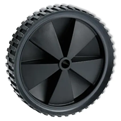 Döner wiel voor grasmaaier met velg glijlager PVC zwart 150mm 25kg