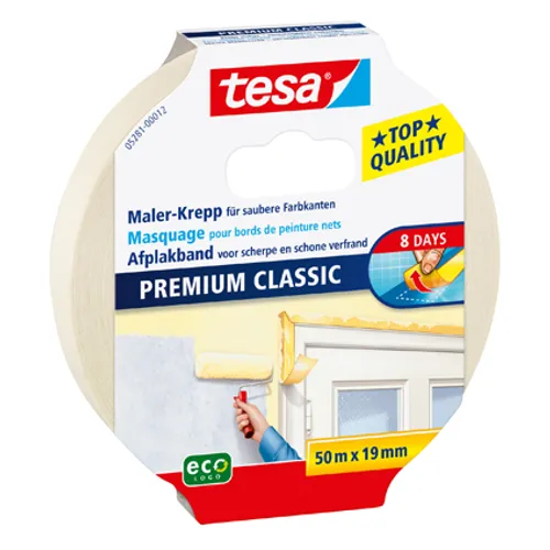 Tesa afplaktape Premium Classic 50m x 19mm