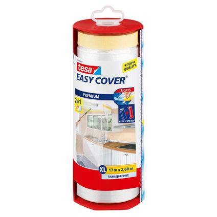 Bâche de protection autocollante Tesa "Easy Cover XL" avec dérouleur 17mx260cm