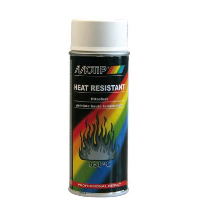 Laque spray haute température MoTip blanc mat 400ml