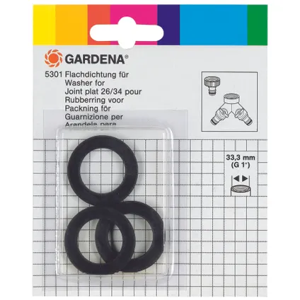 Set d'anneaux en caoutchouc Gardena 33,3mm - 3 pièces