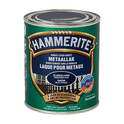 Hammerite metaallak donkerblauw satijn 750ml