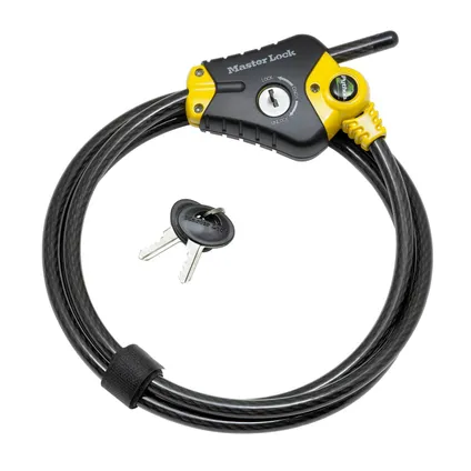 Câble articulé à clé Master Lock Python™ acier ajustable 1,8mx10mm