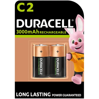 Duracell oplaadbaar batterij NI-MH C 3000MAH 2 stuks