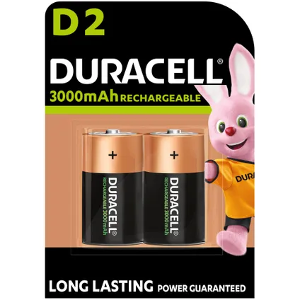 Pile rechargeable Duracell NMH D 2200MAH 2 pièces