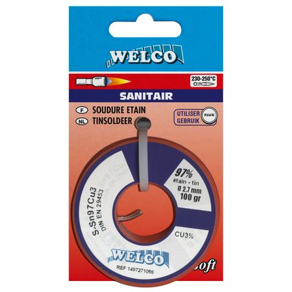 Welco zachtsoldeer voor sanitair 97% tin 100gr