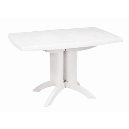 Grosfillex table de jardin pliante Vega PVC 118cm blanc
