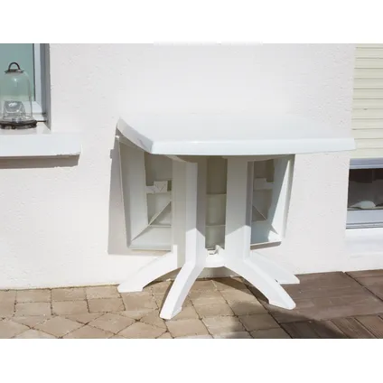 Grosfillex table de jardin pliante Vega PVC 118cm blanc 3