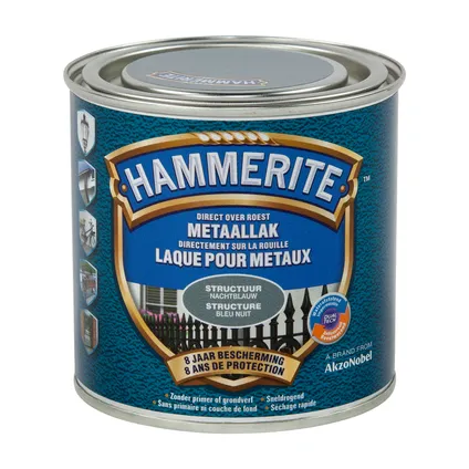 Hammerite metaallak structuur nachtblauw wit 250ml