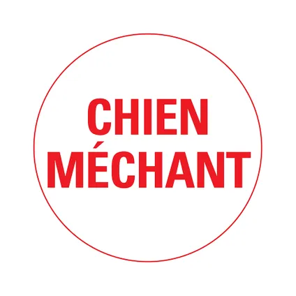 Panneau "Chien méchant" Pickup 33x20cm PVC rouge/blanc