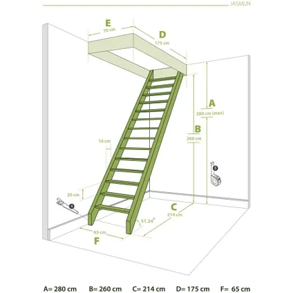 Escalier à pas japonais - escalier à crémaillère - Jasmin - bon rapport qualité/prix 4