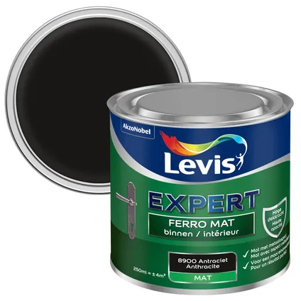 Levis verf Ferro binnen antraciet mat 250 ml 2