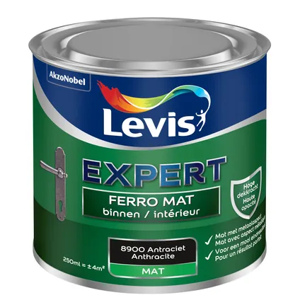 Levis verf Ferro binnen antraciet mat 250 ml 3