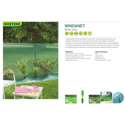 Nortene zichtdoek zichtbelemmering Windanet groen 1x3m 2