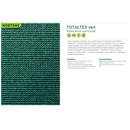 Nortene zichtdoek zichtbelemmering Totaltex groen 1,2x10m 2