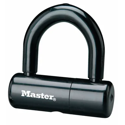 Master Lock mini antivol U en acier cémenté d'une largeur de 10 cm et d'une hauteur d'anse de 5,1 cm ; noir