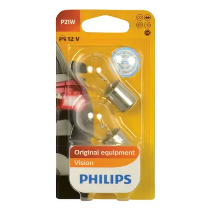 Ampoule voiture Philips 12498B2 P21W Vision 2
