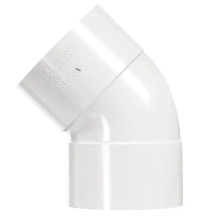 Coude PVC Martens Ø40mm 45° 2 x manchon à coller blanc