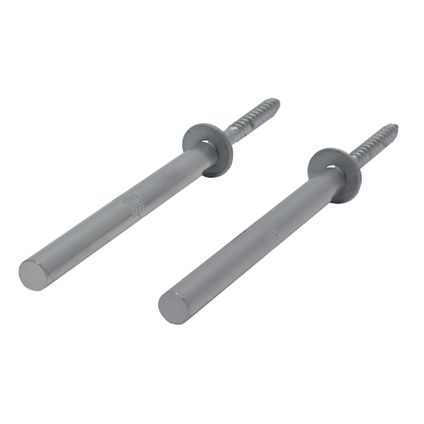 Duraline wandplankdrager pin mat zilver 1,2x12,5cm - 2 stuks