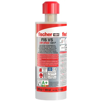 Résine vinylester Fischer FIS VS LOW SPEED 100 P avec 2 becs mélangeur 100ml