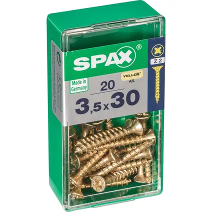 Vis universelle Spax Pozi Z2 acier jaune 3,5x30mm 20pcs 5