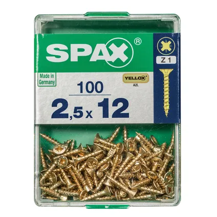Spax universeelschroef Pozi Z1 staal geel 2,5x12mm 100st 4