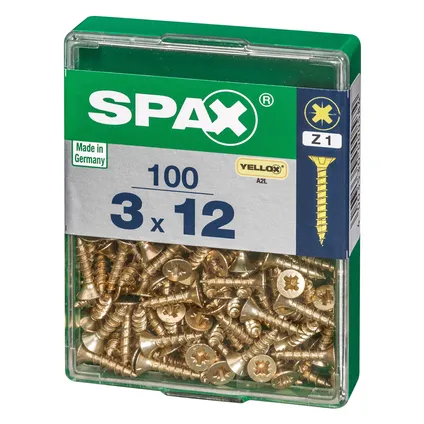 Spax universeelschroef Pozi Z1 staal geel 3x12mm 100st 6