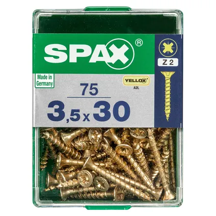 Spax universeelschroef Pozi Z2 staal geel 3,5x30mm 75st 4