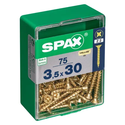 Vis universelle Spax Pozi Z2 acier jaune 3,5x30mm 75pcs 5