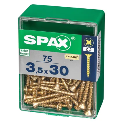 Vis universelle Spax Pozi Z2 acier jaune 3,5x30mm 75pcs 6