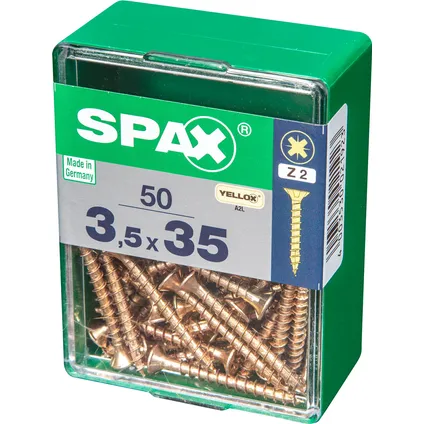 Spax universeelschroef Pozi Z2 staal geel 3,5x35mm 50st 6