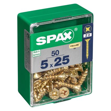 Spax universele schroef 'Pozi' staal geel 25 x 5 mm - 50 stuks