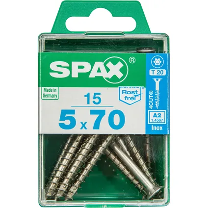 Spax universeelschroef T-Star + A2 inox 5x70mm 15 st 3