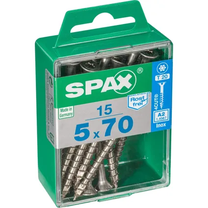 Vis universelle Spax T-Star+ A2 inox 5x70mm 15 pièces 4