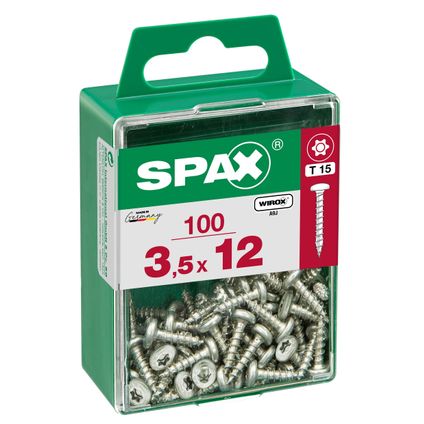 Spax schroef ronde kop staal 12 x 3,5 mm - 100 stuks