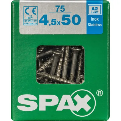 Vis universelle Spax T-Star inox 4,5x50mm 75pcs