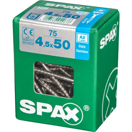 Vis universelle Spax T-Star inox 4,5x50mm 75pcs 3
