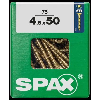 Spax universeel schroef 'Pozi' geel 4.5x50mm 75 stuks 4